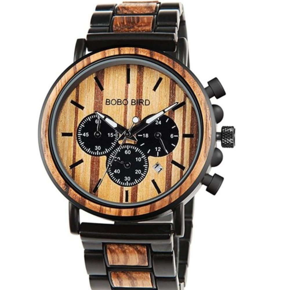 BOBO BIRD Wooden Casual Mens Stylish Wristwatch